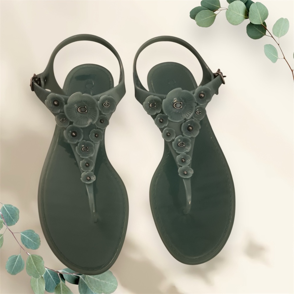 Coach Green Sandals with Elegant Design
